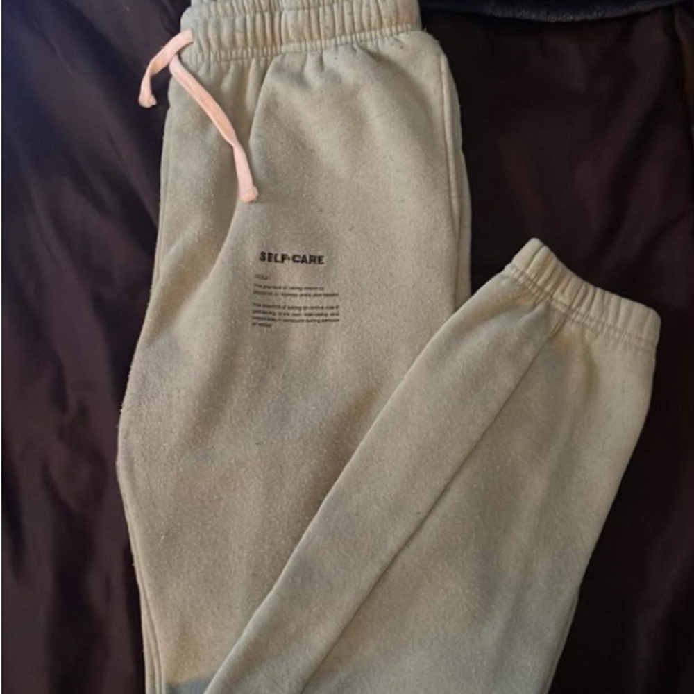 embroidered teal joggers fleece